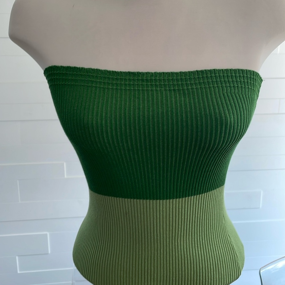 M Green Tube Sweater Ribbed Dress